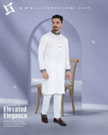 Royal Premium Quality Embroidery Panjabi – White