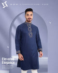 Royal Premium Quality Embroidery Panjabi – Navy Blue