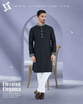 Royal Premium Quality Embroidery Panjabi – Black